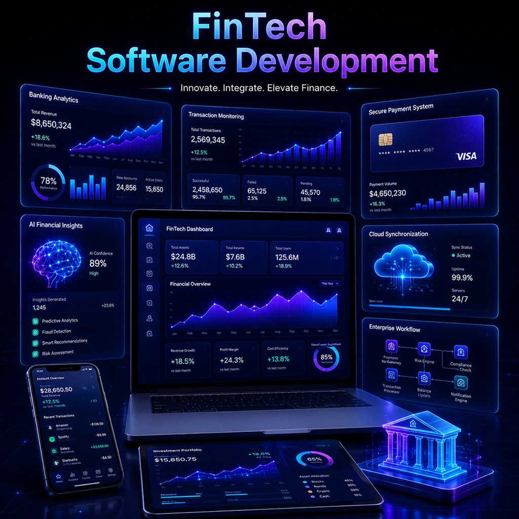 Custom FinTech software development solutions